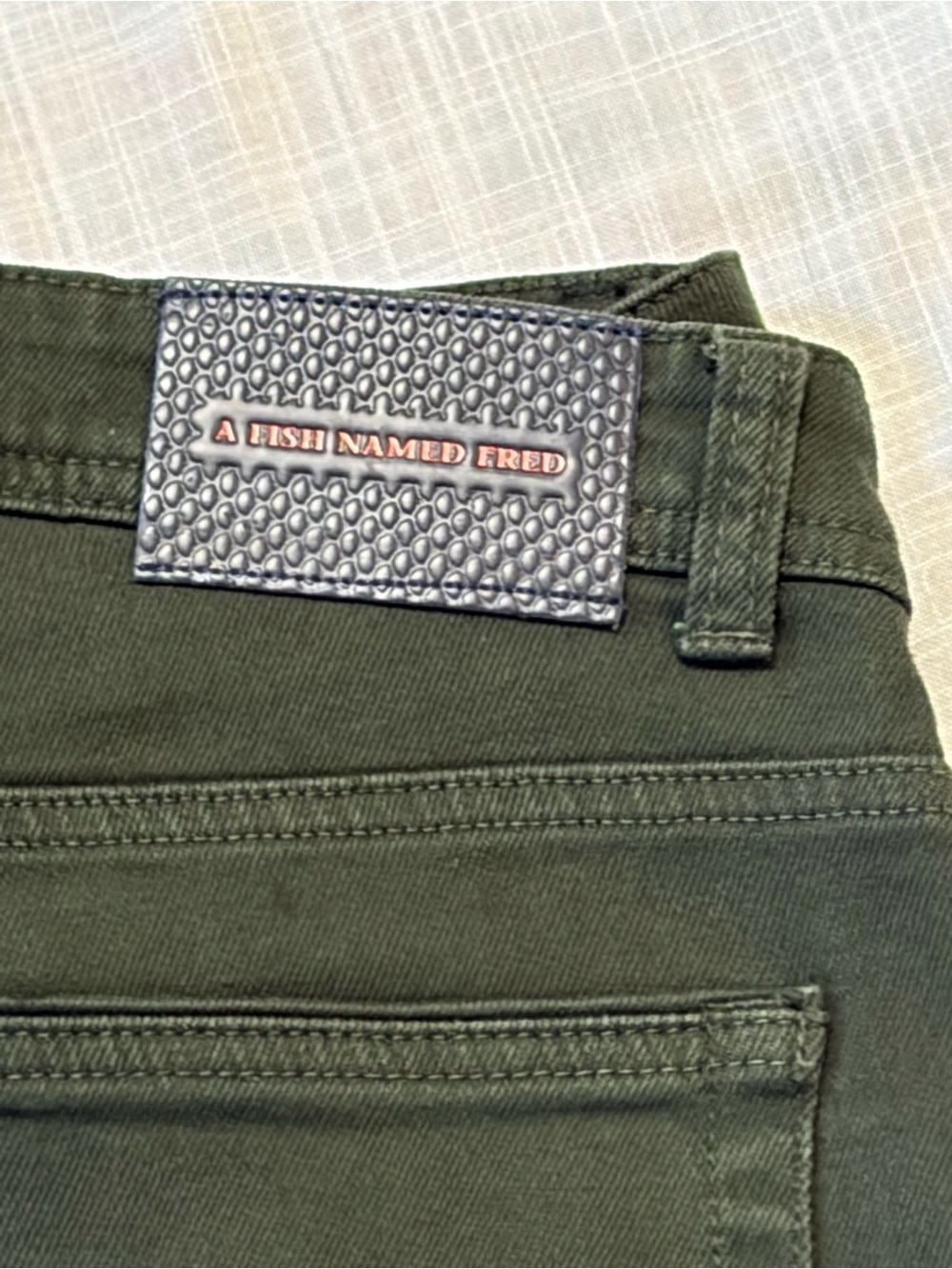 a Fish Named Fred Men's Dark Green Slim Jeans 32